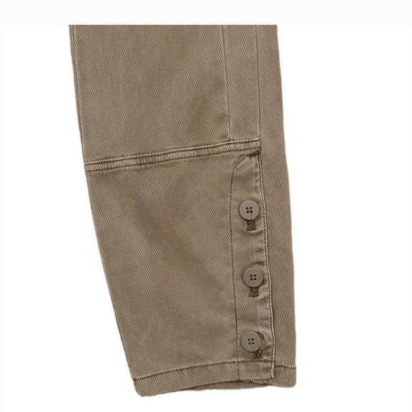 Anthropologie Khaki Tan Button Ankle Utility Pants Size 29T - Picture 7 of 9